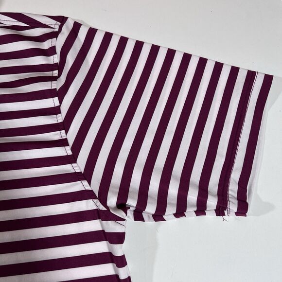 Turtleson Red/White Striped Performance Polo Golf Shirt Men's Size Large - Picture 4 of 7